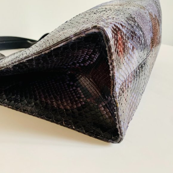 GUCCI VINTAGE EXOTIC PYTHON HANDLE BAG WITH DUST BAG MADE IN ITALY - Picture 14 of 16